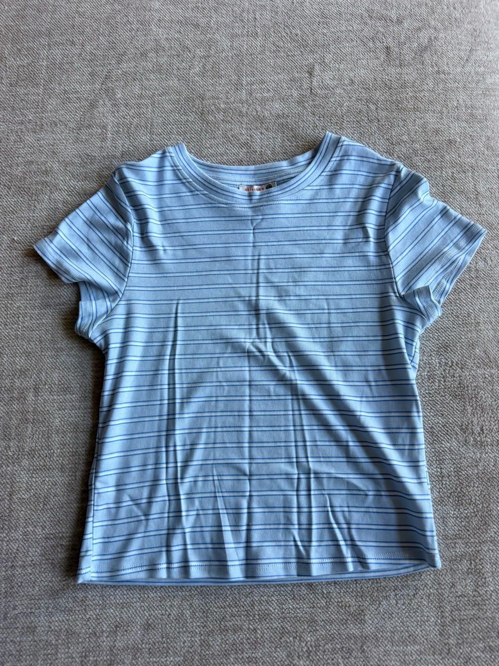 Sundry Light Blue Striped Short Sleeve Tee
